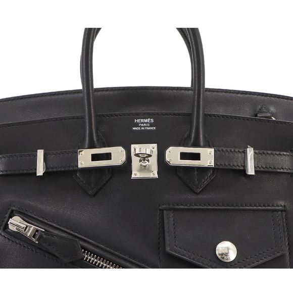 Hermes Birkin 25 Rock Hand Bag Volupt Black B Stamp Silver Hardware - Picture 8 of 10